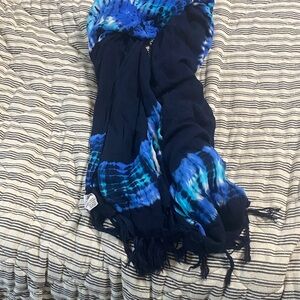 Blue Tie-Dye Scarf